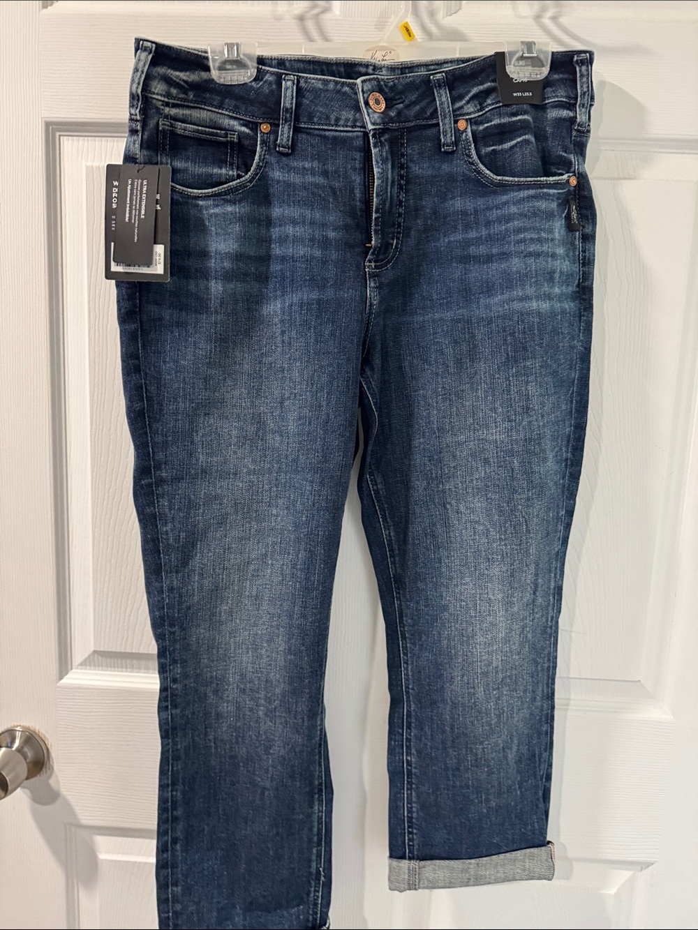 Silver Jeans Dark Blue Cropped Ankle Jeans